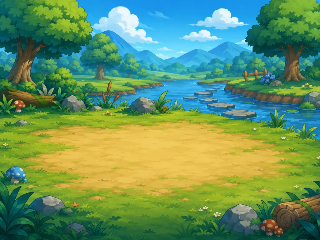 Natural battle arena with a small river in Ruushwood